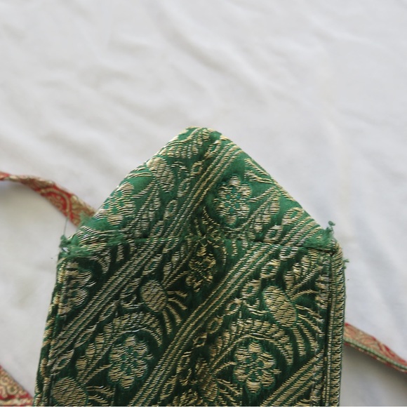 Sarah Shaw Green Red Metallic Small Tote Bag - Picture 4 of 9